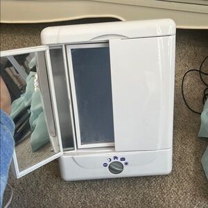 White Mini Fridge with Mirror Door
